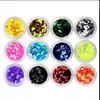 Prego 12-color shell pó shell papel ab espessura misturada lantejoulas veludo em pó unhas lantejoulas