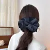 Goma para el pelo a cuadros con borde negro del mismo estilo que Zhao Lusi, estilo coreano, nueva goma para el pelo estilo universitario 2025 para mujer