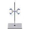 Suporte de Ferro de Laboratório Suporte para Titulação Garra para Bureta Garra para Béquer Garra Cruzada Garra para Frasco Tripé de Ferro Conjunto Completo Grande Médio Pequeno