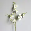 Ornamento de flor artificial sensação 10 cabeças 3 garfos Phalaenopsis flor de plástico falsa em vaso decoração interna para casa casamento