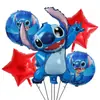 Nuevo Bebé Estrella stitch Dibujo Animado Dibujo Animado traje de globos de aluminio decoración de fiesta de cumpleaños juguetes para niños