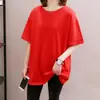 Nova Camiseta de Manga Curta para Mulheres 2026, Verão, Caimento Solto, Comprimento Médio, Tamanho Grande, Rejuvenescedora, Esconde a Barriga, Top Emagrecedor