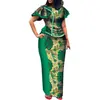 Conjunto de top e saia africana feminina algodão conjunto de saia longa saia Bazin RicheWY3712