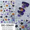 Novos adesivos 3D para nail art de Halloween europeus e americanos com tema de cabeça de abóbora, fantasminha, aranha, adesivos à prova d'água para celular DIY