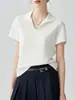Camisa Branca de Manga Curta para Mulheres 2026 Verão Novo Estilo Moda de Alto Padrão Simples Versátil Top