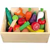 Juguete Educativo de Cocina de Madera para Juego de Imitación Infantil con Frutas y Verduras, Hebilla Magnética para Cortar Juguete de Educación Temprana