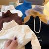 [En stock suéter de cuello alto para niños otoño e invierno nuevo para niños y niñas grueso cálido de una pieza de terciopelo de punto bajo