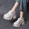 Venta de Liquidación para Tallas Agotadas a 119 Yuan: Sandalias Romanas de Hebilla de Piel de Vaca de Primera Capa con Suela Gruesa, Tacones Gruesos de Cuero Genuino, Zapatos de Estilo Jaula para Personas Bajitas