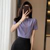 Camisa Branca de Manga Curta Roupa de Negócios Feminina Verão 2023 Novo Estilo Temperamento Recepcionista de Hotel Roupa de Trabalho Roupa de Trabalho Camisa