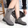 Botas de algodón cálidas y gruesas con forro polar para uso en exteriores, nuevo estilo de invierno 2026, a la moda, antideslizantes, resistentes al frío, ligeras, versátiles botas de nieve para mujer