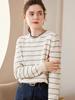 Novo suéter de cashmere gola redonda feminino com blocos de cor pulôver curto casual de inverno plus size versátil malha de base para mulheres