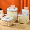 Nuevo Frasco de Almacenamiento Tipo Prensa para Granos de Cocina, Contenedor de Plástico para Leche en Polvo, Caja para Polvo de Frutas, Almacenamiento Sellado Transparente con Tapa
