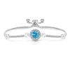 Xiaohongshu Más Vendido Colorido Diamante de Alto Carbono Princesa Redondo Corte Rosa Pulsera Chapada en Oro Real Joyería Transmisión en Vivo Venta Directa