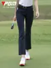Pantalones de Golf Pgm Primavera y Verano Ajuste Delgado Casual Versátil Impermeables Largos Bolsillo con Cremallera Elásticos Pantalones de Boca Ancha