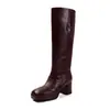 Botas curtas de moda estilo britânico 7cm 2026 outono e inverno novas bico quadrado salto grosso over-the-knee botas de salto alto para mulheres
