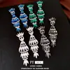 Aretes de Tachuela Cruzados con Incrustaciones de Diamante y Borla Geométrica de Plata, Aretes de Moda de Lujo Ligero, Accesorios de Aretes Versátiles de Personalidad para Mujer