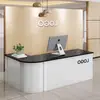 Nuevo Mostrador de Recepción Curvo para Oficina Mesa de Mostrador Escritorio de Cajero Barra Contador Supermercado