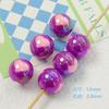 16mm banhado a luz creme duas cores amor furo reto contas redondas miçangas diy corrente para celular chaveiro material acessórios de joia