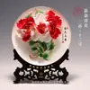 Porcelana de Peônia de Luoyang Atacado Ornamentos Cerâmica Artesanal Decoração de Sala de Estar Prato Pendurado Artesanato Presentes de Inauguração