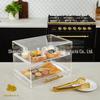 Acrílico transparente dourado luz luxo flip cover com alça multifuncional de grande capacidade de pão sobremesa caixa de exibição de armazenamento