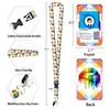 Flor Fresca aleación de zinc hebilla de fácil extracción identificación de estudiante portatarjetas arcoíris insignia funda protectora de gatito cordón Kaola