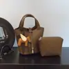 Bolso Cubo con Patrón de Lichi Transfronterizo Bolso de Hombro Único de Alta Gama para Madre e Hijo Gran Capacidad Bolso de Mano para Viajes Diarios Cesta de Verduras Personalizado para Mujer