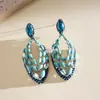 Brincos Europeus e Americanos com Studs de Diamante em Forma de Gota Vazada, Brincos Vintage Exquisitos e Ousados, Acessórios de Orelha de Luxo Leve de Nicho de Alta Gama