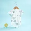 Ropa gruesa para bebé Clase A Algodón puro Ropa de triángulo de conejo para bebé para niños y niñas Mono de verano de manga corta para 0-6 Meses Recién Nacido