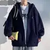 Moletom com Capuz de Manga Longa Cabelo Liso de Fábrica Outono 2023 Masculino Solto Marca da Moda Casual Cor Sólida Jaqueta para Meninos