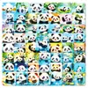 56 Pegatinas Divertidas de Graffiti de Panda de Dibujos Animados, Panda Redondo y Lindo Jugando en el Agua, Pegatinas de Material Lindo para Diarios y Computadoras