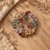 Broche de Broche de Ramos de Oliveira Cruzados Cristal Estilo Europeu e Coreano Atacado Broche de Ramos de Oliveira Incrustado de Cristal Acessórios para Vestuário