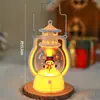 Decoração de bolo de Natal Lâmpada a óleo pequena portátil LED Luz noturna de Natal Mesa de sobremesas Adorno Adereços luminosos