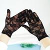 Etiqueta de viagem de verão protetor solar respirável elástico moda curto fino renda senhoras rosa dedos inteiros luvas