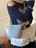 Bolso Bandolera Tejido de Patrón Moda y Sencillo para Mujer 2026 Nuevo Estilo Bolso Bandolera de Verano Fresco y Elegante Bolso Cubo