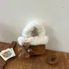 Bolso de Peluche Patchwork de Invierno para Mujer 2026 Nuevo Estilo Maillard Bolso Cruzado de Gamuza Lindo Colgante de Oso