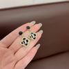 Aretes de botón cuadrados pequeños fragantes de estilo francés de cuento de hadas llenos de diamantes, súper brillantes, exquisitos, personalizados, modernos, aretes versátiles