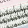 Mengshu'er Angel sanduíche cílios postiços fêmea natural diabinho enxerto cabelo super macio rabo de peixe iniciante