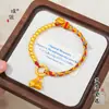 Puzuo Arena Antigua Loto Dorado Año Nuevo Zodiaco Dorado Perla Dorada Trenzado Cuerda de Mano Pulsera Lujo Accesible Nicho Exquisita Joyería de Mano