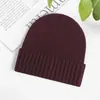 Gorro de Punto Versátil con Logo Personalizado Otoño e Invierno Color Sólido Clásico con Puño Gorro de Lana para Hombres y Mujeres Caliente Resistente al Viento para Exteriores