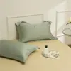 Fundas de almohada de algodón puro de fibra larga 100s de alta gama, juego de dos, algodón puro, aptas para todas las estaciones, hotel de alta gama, color liso, funda de almohada para una persona
