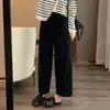 Calça de maternidade JQ Jinqi, projetada para o outono, apresenta um caimento confortável que não aperta o abdômen, com pernas largas e um design de suporte.. Esta é a nova coleção de 2026, perfeita para mulheres baixinhas e oferecendo um estilo casual durante a gravidez.