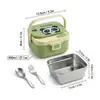 Lonchera Portátil Infantil Transfronteriza, Apta para Microondas, Lonchera a Prueba de Fugas, Set de Utensilios Portátiles para Alimentación para Salidas