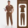 Uniforme de Enfermera de Talla Grande para Hombre y Mujer, Más Vendido en Amazon, Temu, Doctor, Enfermera, Salón de Belleza, Hogar de Ancianos, Uniforme de Enfermera de Color Sólido