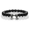 Pulsera Nueva de Cuentas Piedra Volcánica Turquesa Blanca Pulsera Mancuerna Joyería Europea y Americana Pulsera de Piedra Natural para Pareja Mujer