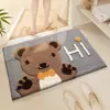 Alfombrilla antideslizante para baño, alfombrilla de puerta de inodoro de Shiba Inu de dibujos animados para dormitorio, alfombra de mascota aterciopelada, alfombrilla de suelo absorbente para baño