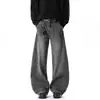 Nuevos Jeans de Hombre Otoño/Invierno 2026 Estilo Americano Vintage de Alta Calidad, Parches Desestructurados, Pantalones Holgados de Talla Grande de Gama Alta