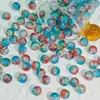 Verano 2024 Nuevo Estilo 10mm Cuentas de Vidrio Cuentas Agrietadas Accesorios DIY Hielo Agrietado Gradiente de Dos Colores Pulsera Cuentas Sueltas Cuentas para Hilo