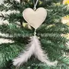 Nuevas decoraciones navideñas Árbol de Navidad Estrella de cinco puntas Colgante de plumas de amor Adornos para armario de árbol de Navidad