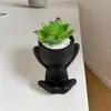 Vasos de Plantas Suculentas Nórdicos, Vasos de Flores de Vinil Simples e Criativos, Decoração de Mesa de Escritório, Plantas Pequenas em Vasos Preguiçosas Preto e Branco