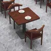 Conjunto Espesso de Mesa e Cadeiras para Fast Food Restaurante de Salgadinhos e Macarrão Restaurante Barbecue Loja de Chá com Leite Sobremesa Café Mesa e Cadeiras Mesa de Restaurante